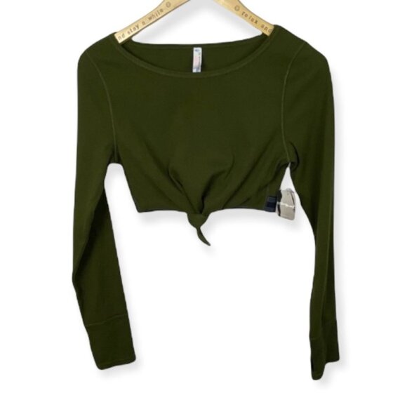 NWT Free People Dance New Wave Green Crop Top Size Medium Boho Revolve Gymnastic - Picture 5 of 12